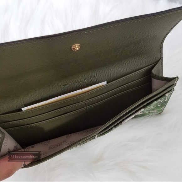 Michael Kors Jet set flat wallet vanilla olive - Picture 5 of 6